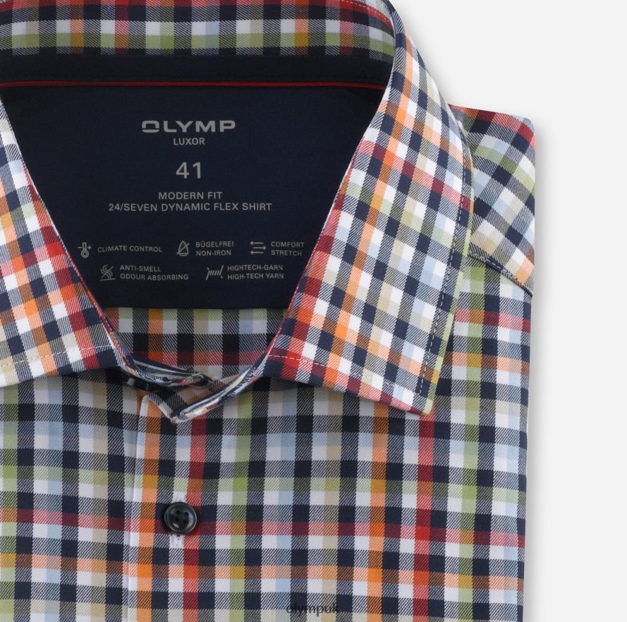 Clothing OLYMP Luxor 24/Seven Modern Fit, Business Shirt, Global Kent, Red NZ22L919