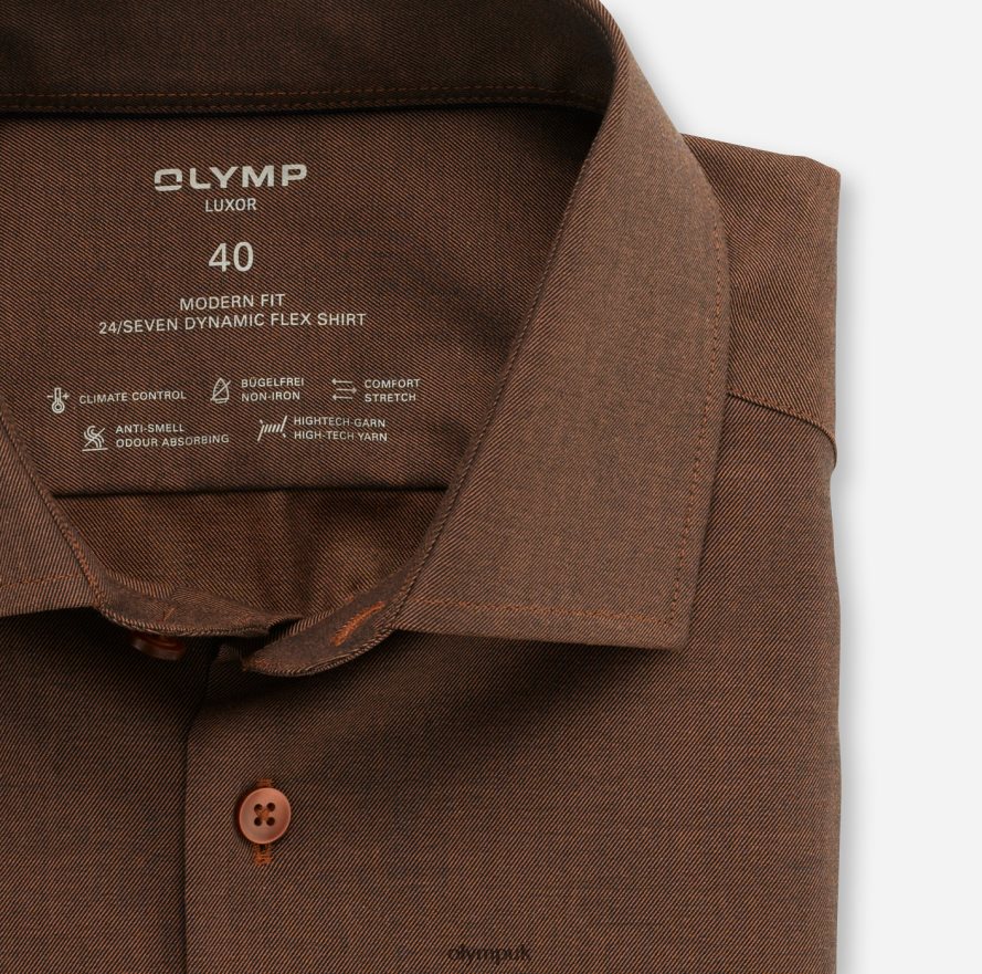 Clothing OLYMP Luxor 24/Seven Modern Fit, Business Shirt, Global Kent, Red Orange NZ22L1353