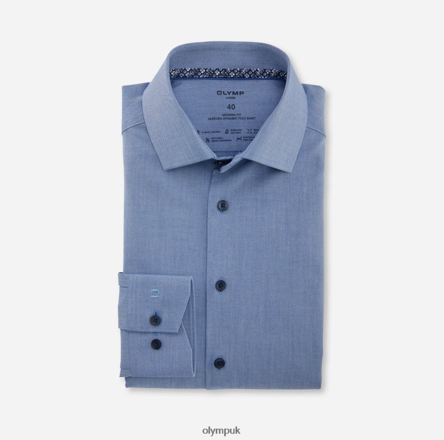 Clothing OLYMP Luxor 24/Seven Modern Fit, Business Shirt, Global Kent, Royal NZ22L1281