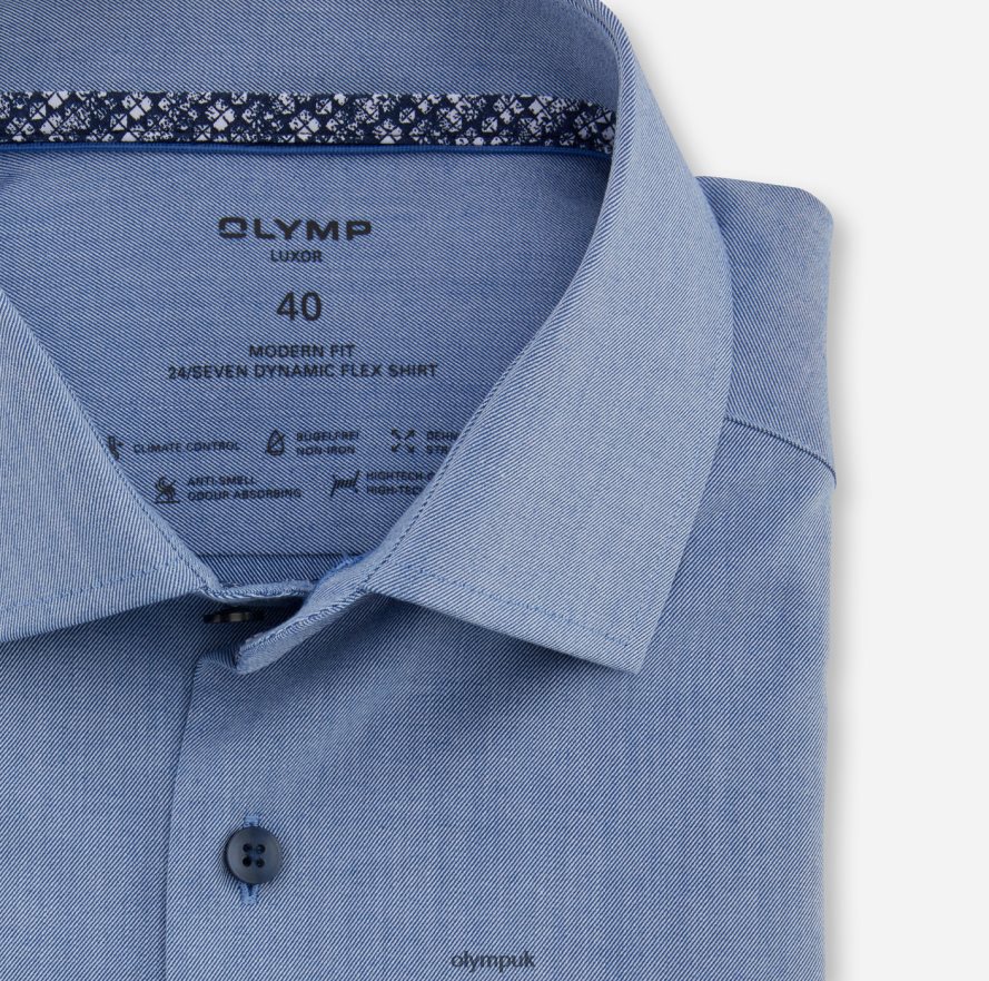 Clothing OLYMP Luxor 24/Seven Modern Fit, Business Shirt, Global Kent, Royal NZ22L1281