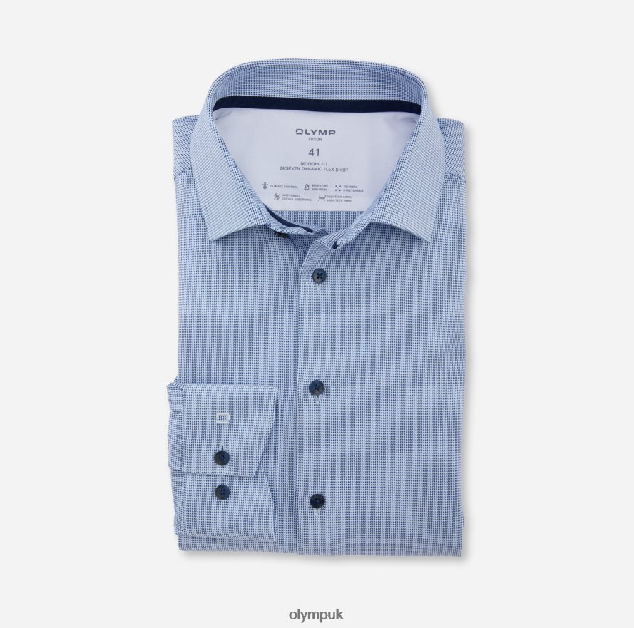 Clothing OLYMP Luxor 24/Seven Modern Fit, Business Shirt, Global Kent, Royal NZ22L940