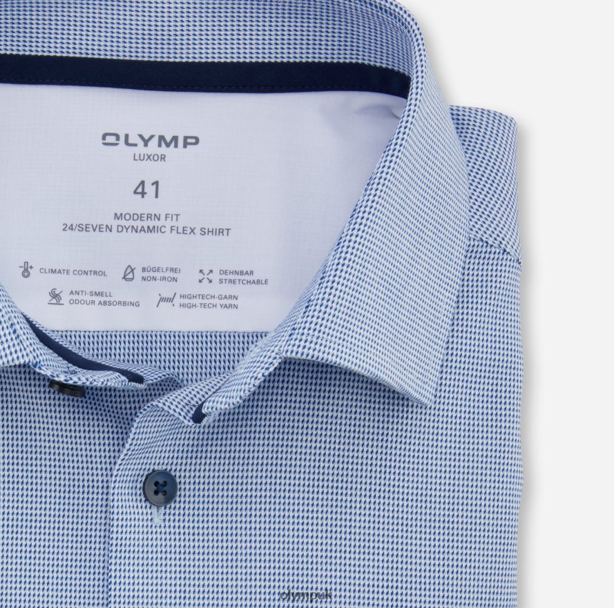 Clothing OLYMP Luxor 24/Seven Modern Fit, Business Shirt, Global Kent, Royal NZ22L940