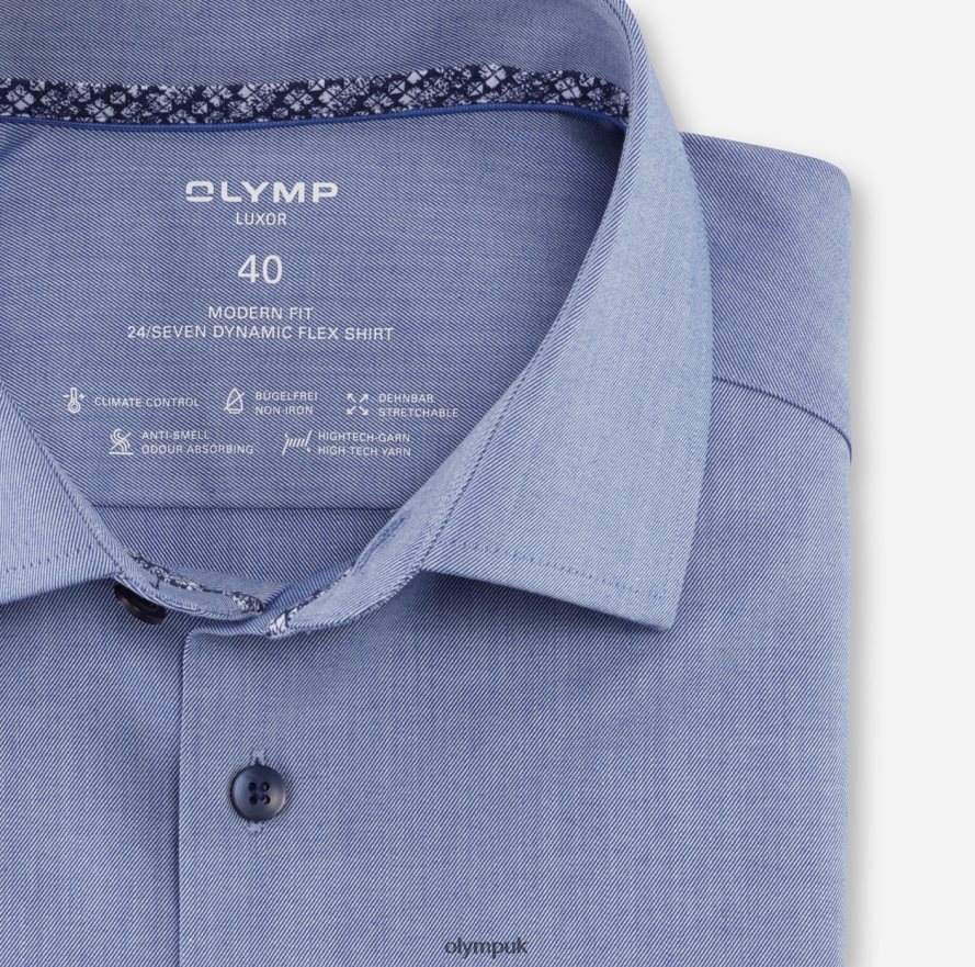 Clothing OLYMP Luxor 24/Seven Modern Fit, Business Shirt, Global Kent, Royal NZ22L943