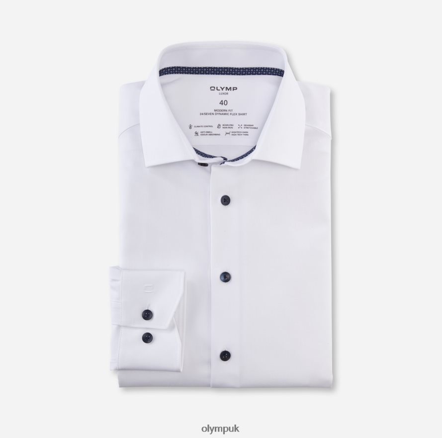 Clothing OLYMP Luxor 24/Seven Modern Fit, Business Shirt, Global Kent, White NZ22L1398