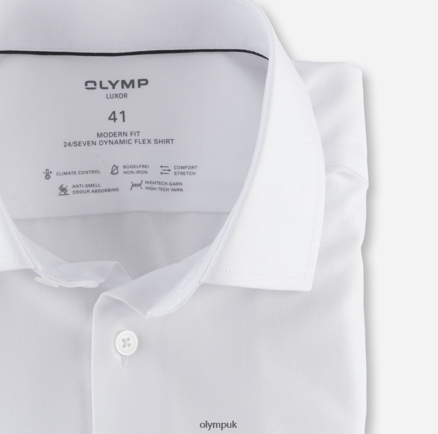 Clothing OLYMP Luxor 24/Seven Modern Fit, Business Shirt, Global Kent, White NZ22L953