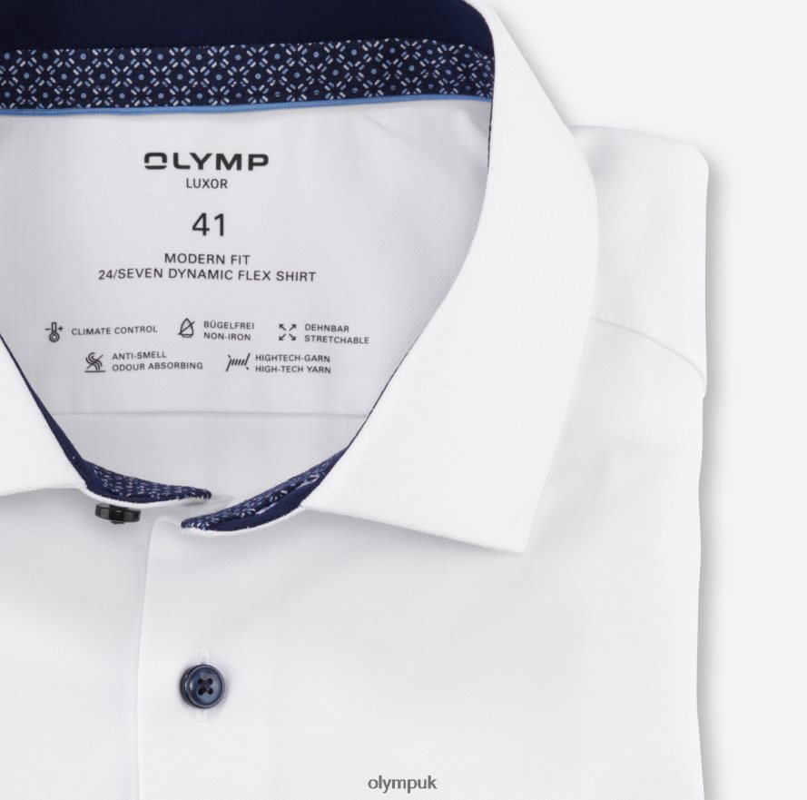 Clothing OLYMP Luxor 24/Seven Modern Fit, Business Shirt, Global Kent, White NZ22L971