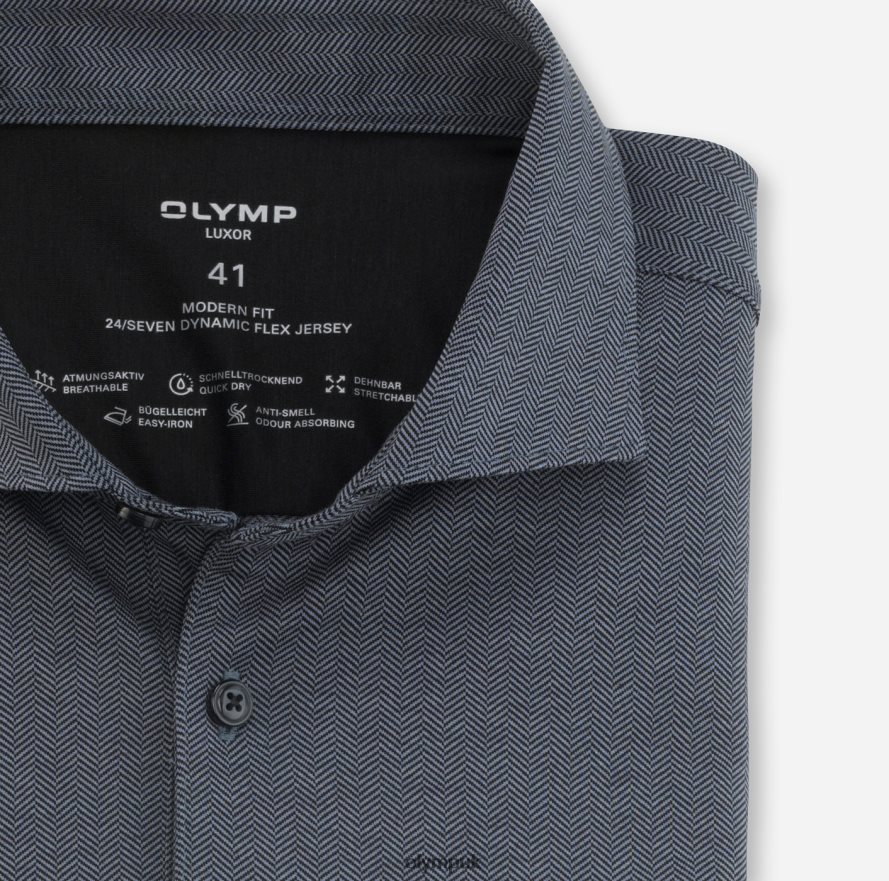 Clothing OLYMP Luxor 24/Seven Modern Fit, Business Shirt, Kent, Anthracite NZ22L1341