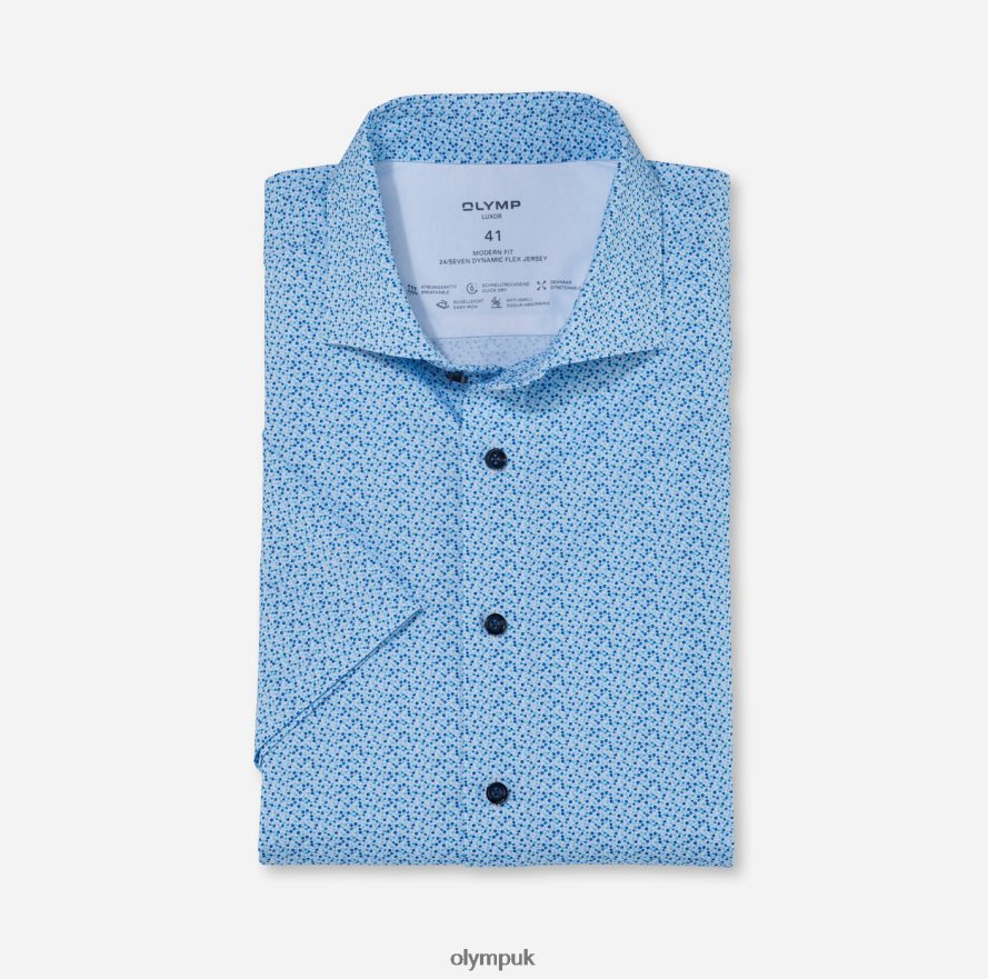 Clothing OLYMP Luxor 24/Seven Modern Fit, Business Shirt, Kent, Aqua NZ22L1204