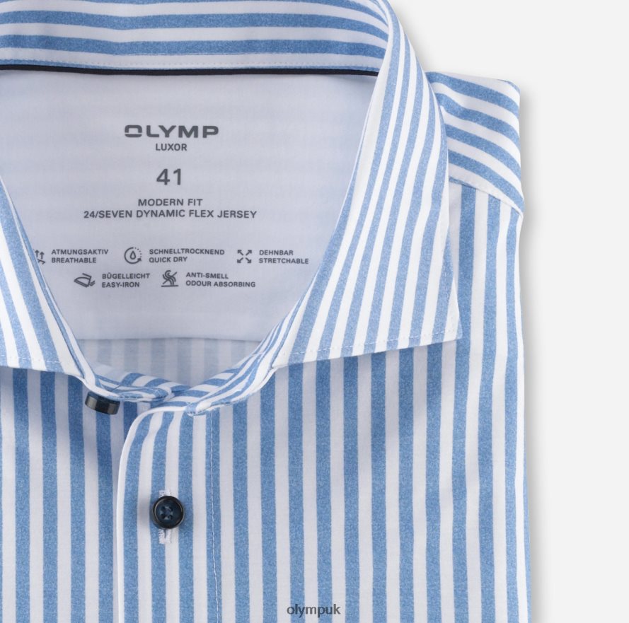 Clothing OLYMP Luxor 24/Seven Modern Fit, Business Shirt, Kent, Bleu NZ22L1107
