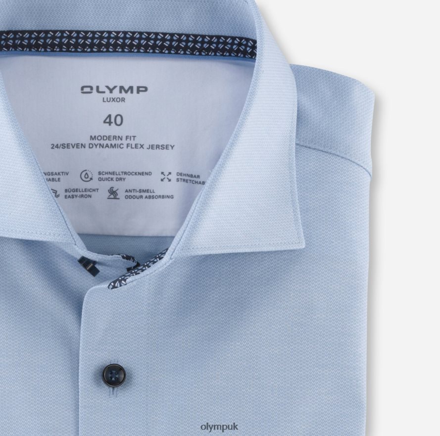 Clothing OLYMP Luxor 24/Seven Modern Fit, Business Shirt, Kent, Bleu NZ22L1257