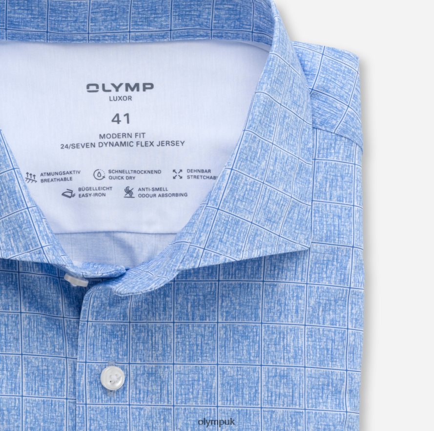 Clothing OLYMP Luxor 24/Seven Modern Fit, Business Shirt, Kent, Bleu NZ22L1347