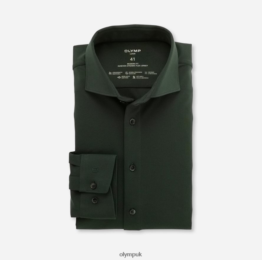 Clothing OLYMP Luxor 24/Seven Modern Fit, Business Shirt, Kent, Dark Green NZ22L1349