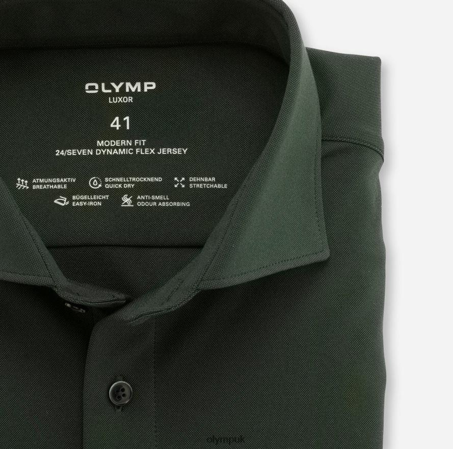 Clothing OLYMP Luxor 24/Seven Modern Fit, Business Shirt, Kent, Dark Green NZ22L1349