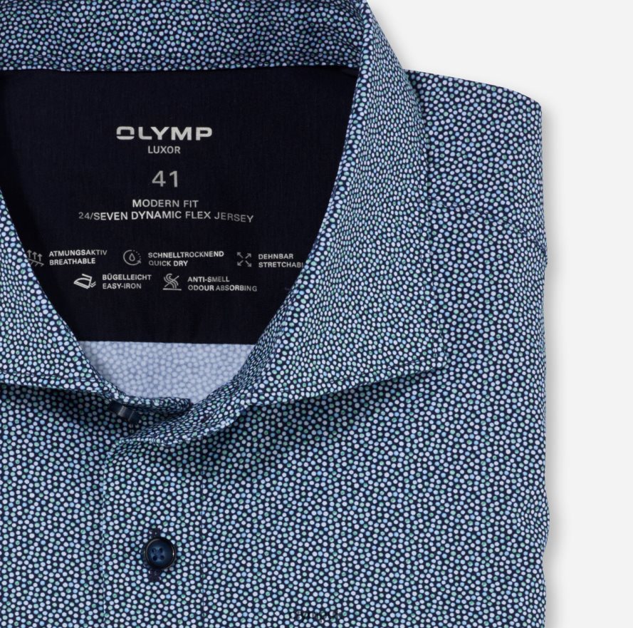 Clothing OLYMP Luxor 24/Seven Modern Fit, Business Shirt, Kent, Light Green NZ22L1178