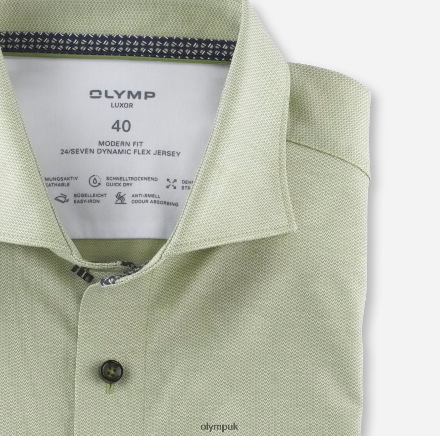 Clothing OLYMP Luxor 24/Seven Modern Fit, Business Shirt, Kent, Lime Green NZ22L1185