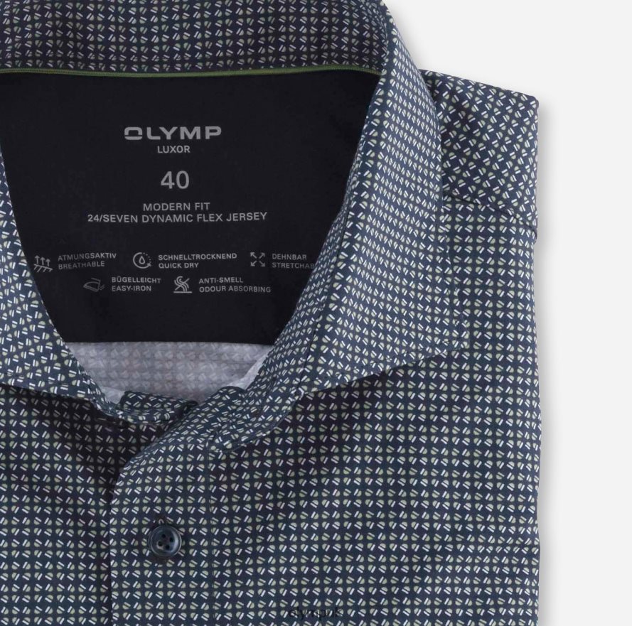 Clothing OLYMP Luxor 24/Seven Modern Fit, Business Shirt, Kent, Lime Green NZ22L982