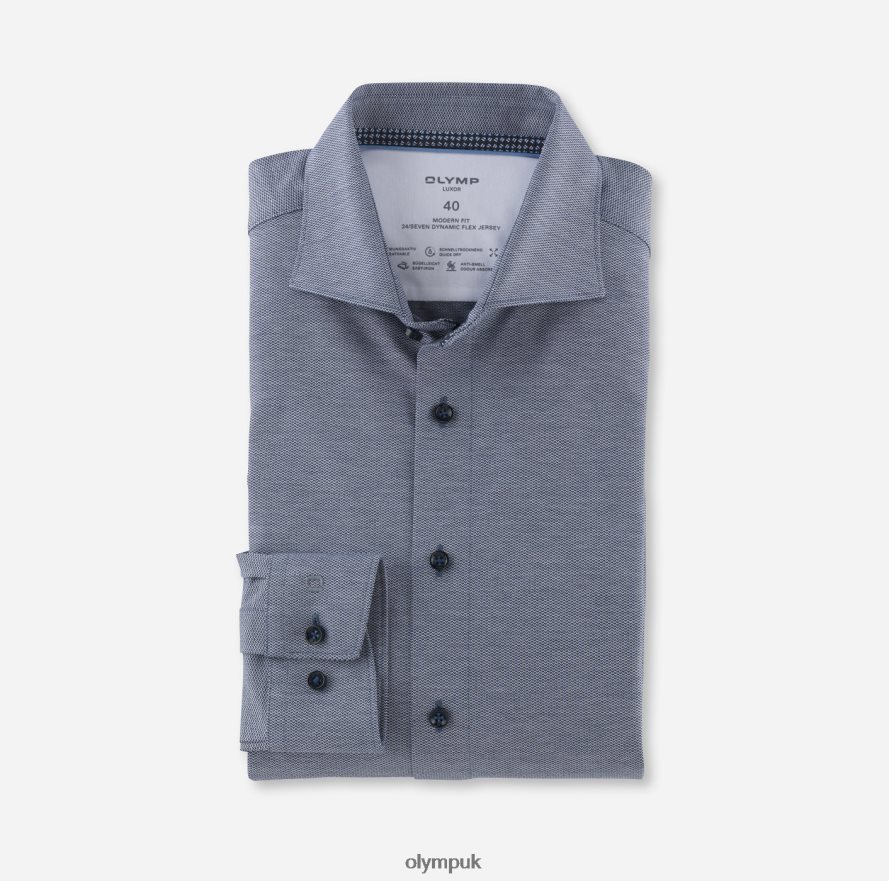 Clothing OLYMP Luxor 24/Seven Modern Fit, Business Shirt, Kent, Marine NZ22L1085