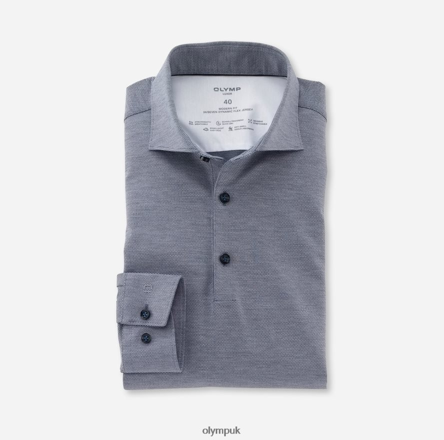 Clothing OLYMP Luxor 24/Seven Modern Fit, Business Shirt, Kent, Marine NZ22L1143