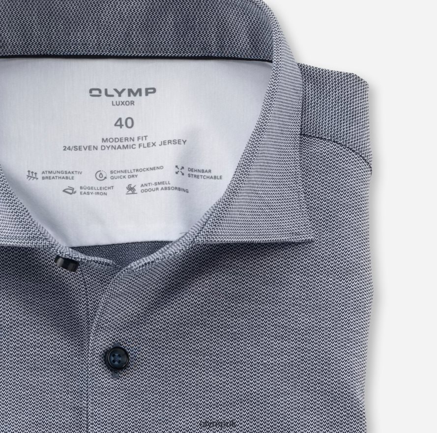 Clothing OLYMP Luxor 24/Seven Modern Fit, Business Shirt, Kent, Marine NZ22L1143