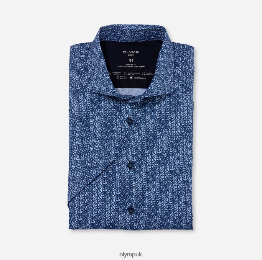 Clothing OLYMP Luxor 24/Seven Modern Fit, Business Shirt, Kent, Marine NZ22L1169