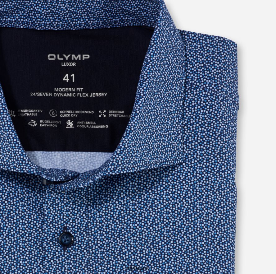 Clothing OLYMP Luxor 24/Seven Modern Fit, Business Shirt, Kent, Marine NZ22L1169