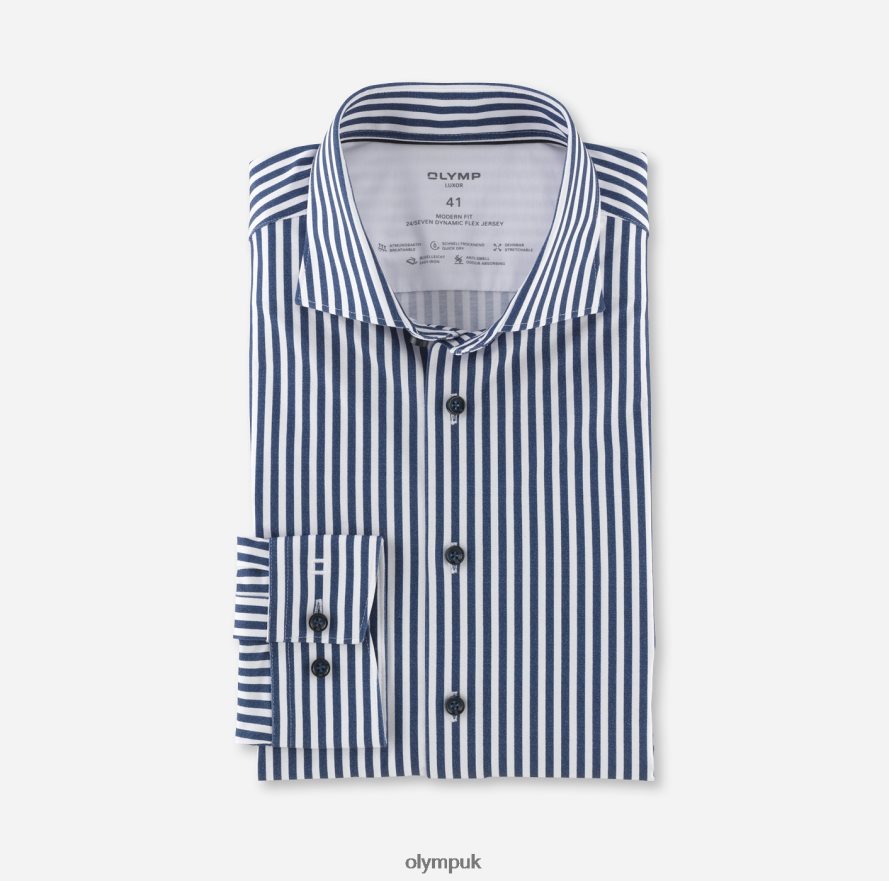 Clothing OLYMP Luxor 24/Seven Modern Fit, Business Shirt, Kent, Marine NZ22L1174
