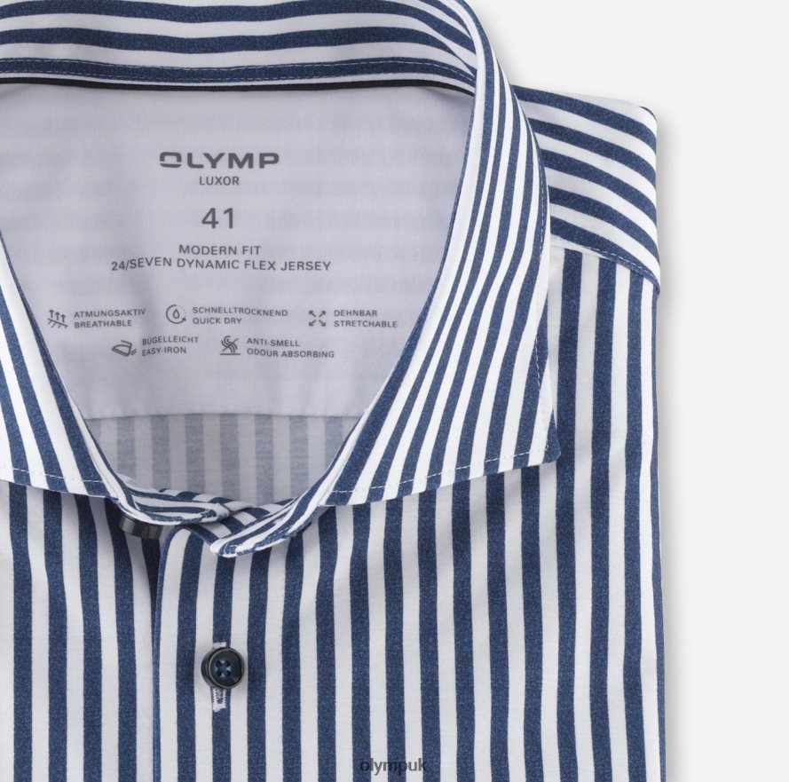 Clothing OLYMP Luxor 24/Seven Modern Fit, Business Shirt, Kent, Marine NZ22L1174