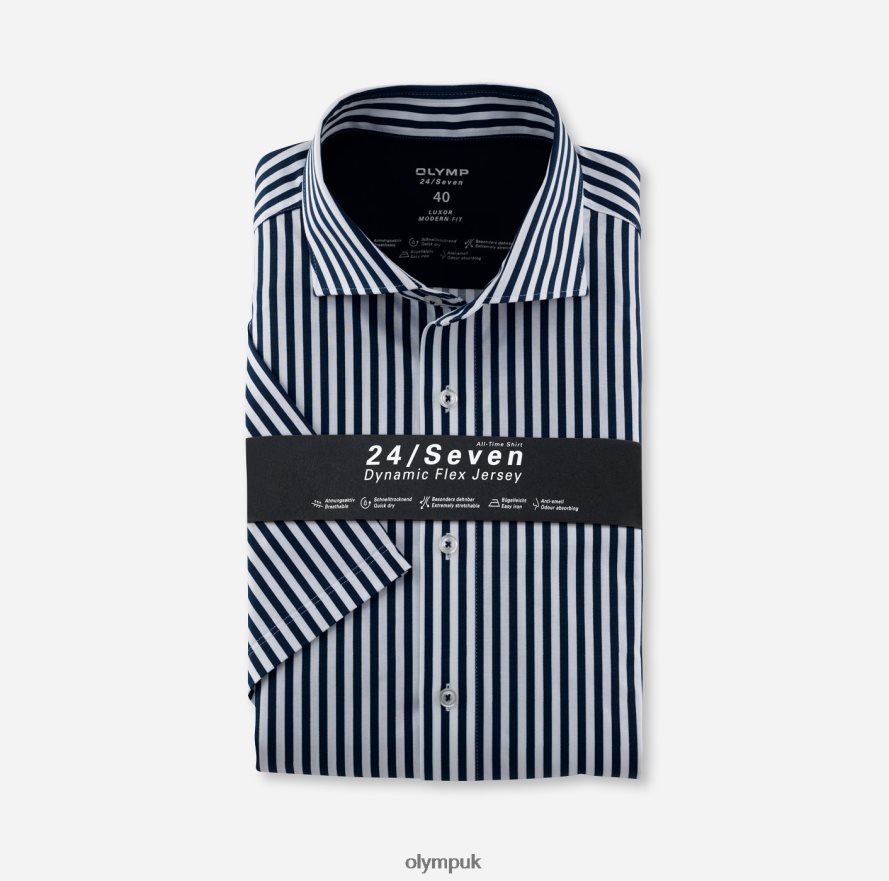 Clothing OLYMP Luxor 24/Seven Modern Fit, Business Shirt, Kent, Marine NZ22L1364