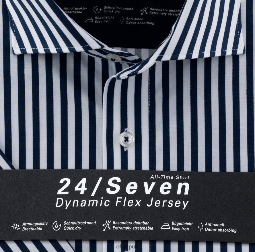 Clothing OLYMP Luxor 24/Seven Modern Fit, Business Shirt, Kent, Marine NZ22L1364