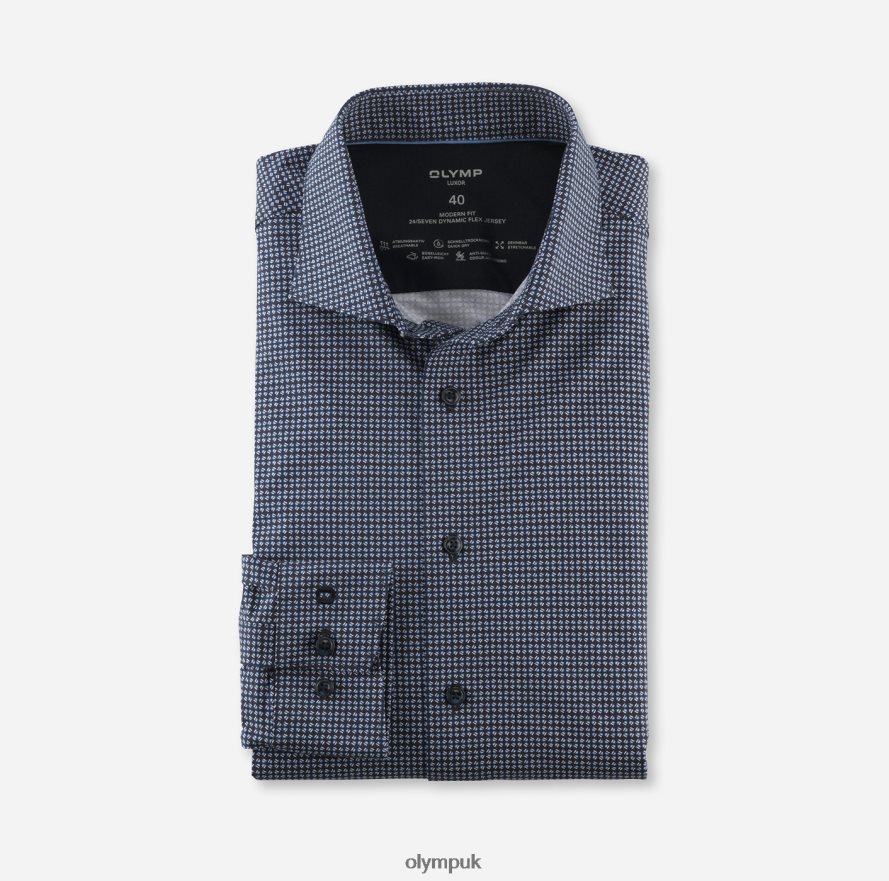 Clothing OLYMP Luxor 24/Seven Modern Fit, Business Shirt, Kent, Marine NZ22L923