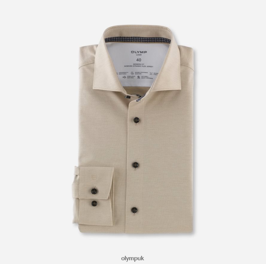 Clothing OLYMP Luxor 24/Seven Modern Fit, Business Shirt, Kent, Natural NZ22L1100