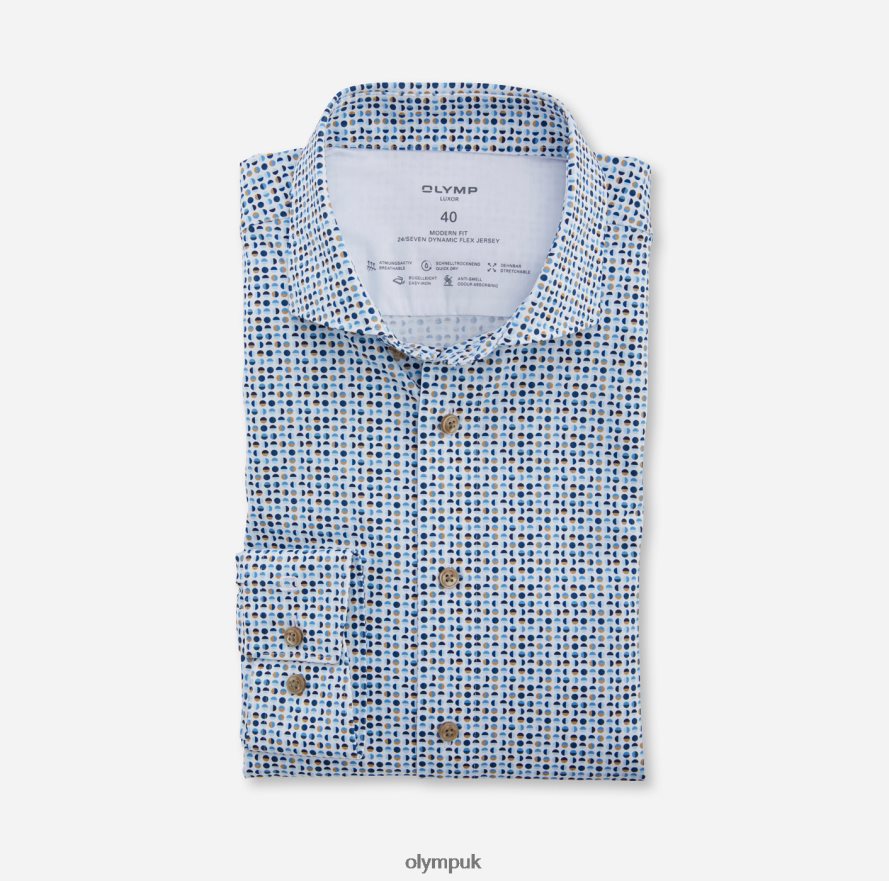 Clothing OLYMP Luxor 24/Seven Modern Fit, Business Shirt, Kent, Natural NZ22L1126