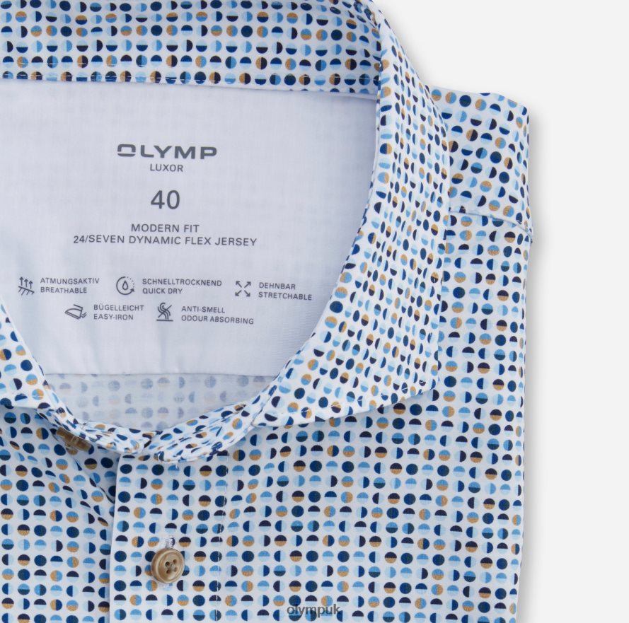 Clothing OLYMP Luxor 24/Seven Modern Fit, Business Shirt, Kent, Natural NZ22L1126