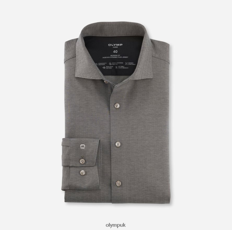 Clothing OLYMP Luxor 24/Seven Modern Fit, Business Shirt, Kent, Natural NZ22L1357