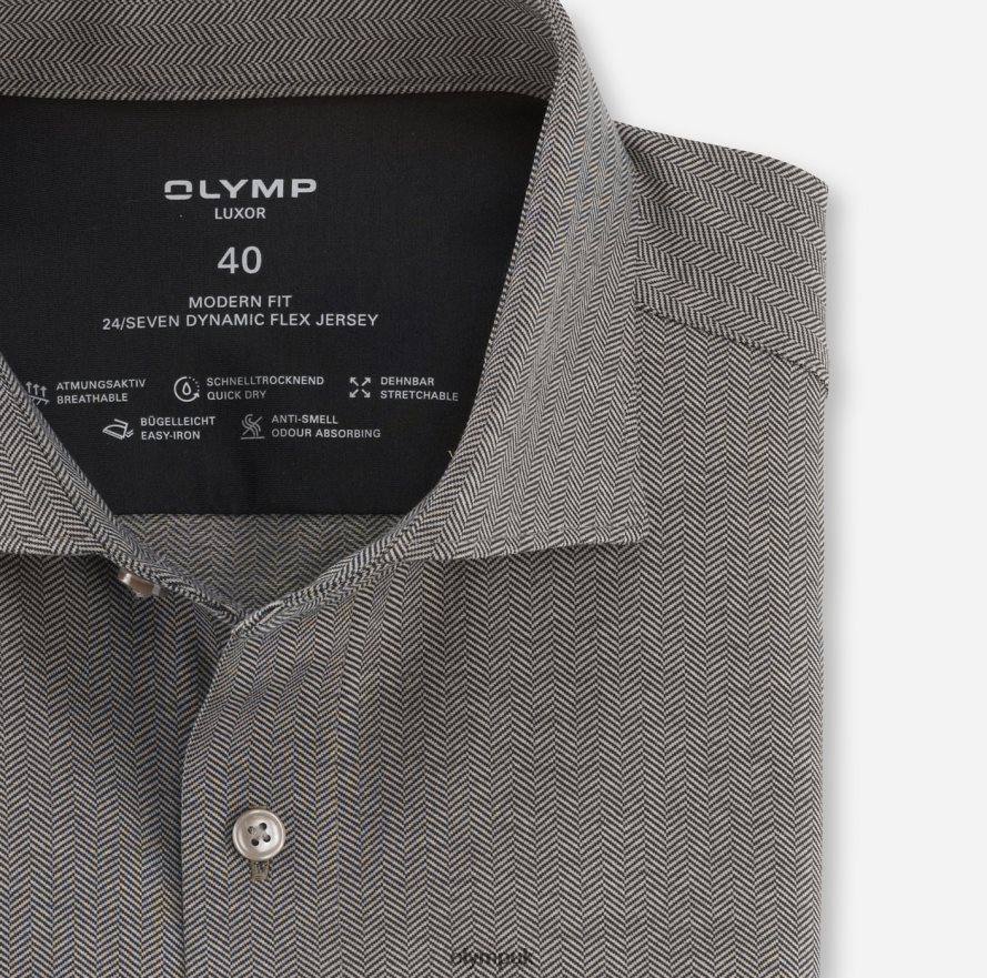 Clothing OLYMP Luxor 24/Seven Modern Fit, Business Shirt, Kent, Natural NZ22L1357