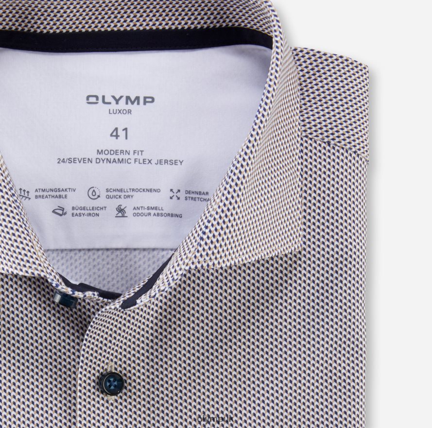 Clothing OLYMP Luxor 24/Seven Modern Fit, Business Shirt, Kent, Natural NZ22L947