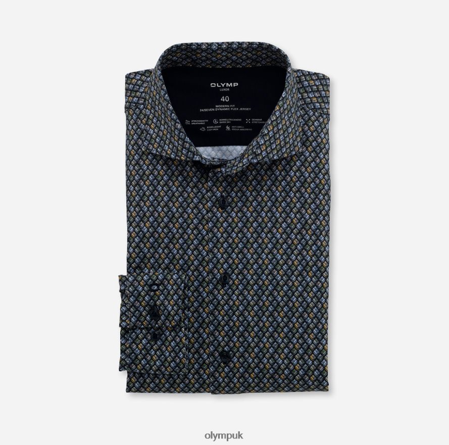 Clothing OLYMP Luxor 24/Seven Modern Fit, Business Shirt, Kent, Olive NZ22L1339