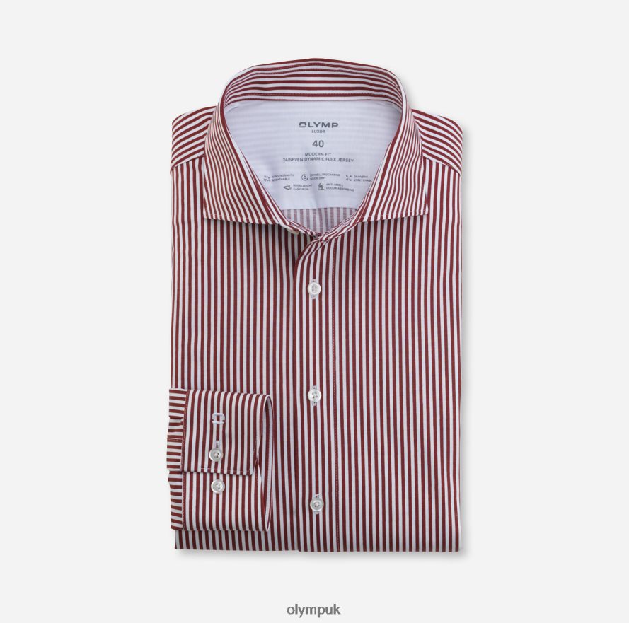 Clothing OLYMP Luxor 24/Seven Modern Fit, Business Shirt, Kent, Red NZ22L1343