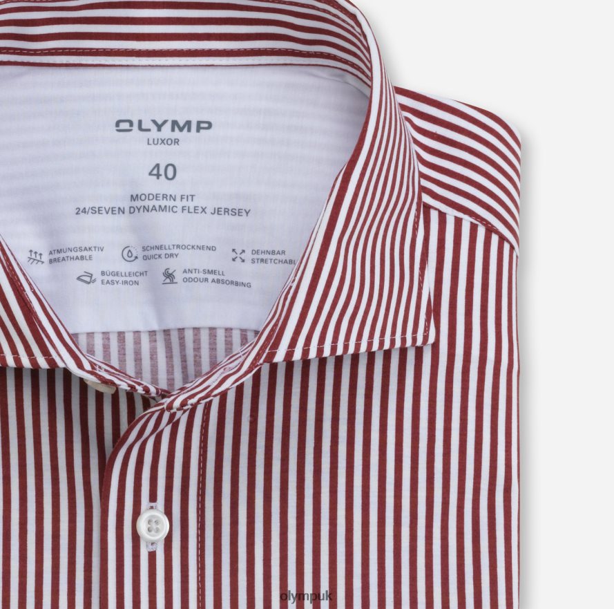 Clothing OLYMP Luxor 24/Seven Modern Fit, Business Shirt, Kent, Red NZ22L1343