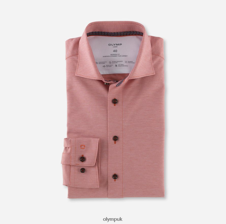 Clothing OLYMP Luxor 24/Seven Modern Fit, Business Shirt, Kent, Red Orange NZ22L1057