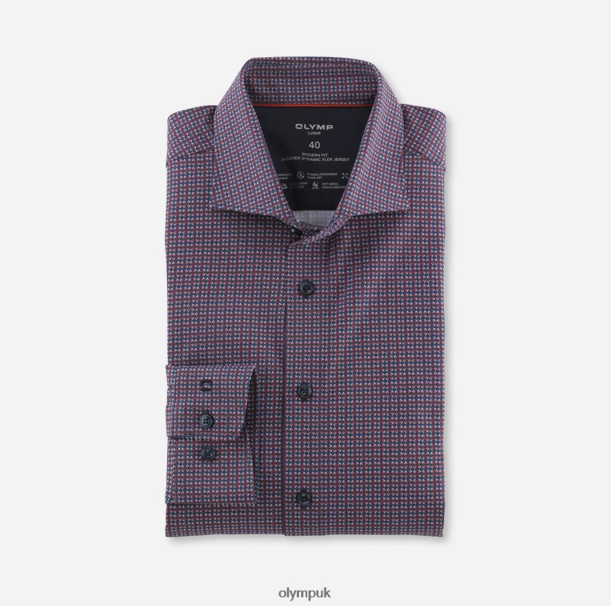 Clothing OLYMP Luxor 24/Seven Modern Fit, Business Shirt, Kent, Red Orange NZ22L1149