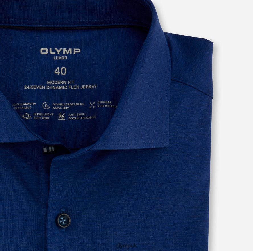 Clothing OLYMP Luxor 24/Seven Modern Fit, Business Shirt, Kent, Royal NZ22L1094