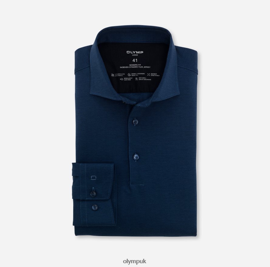 Clothing OLYMP Luxor 24/Seven Modern Fit, Business Shirt, Kent, Smoke Blue NZ22L1338