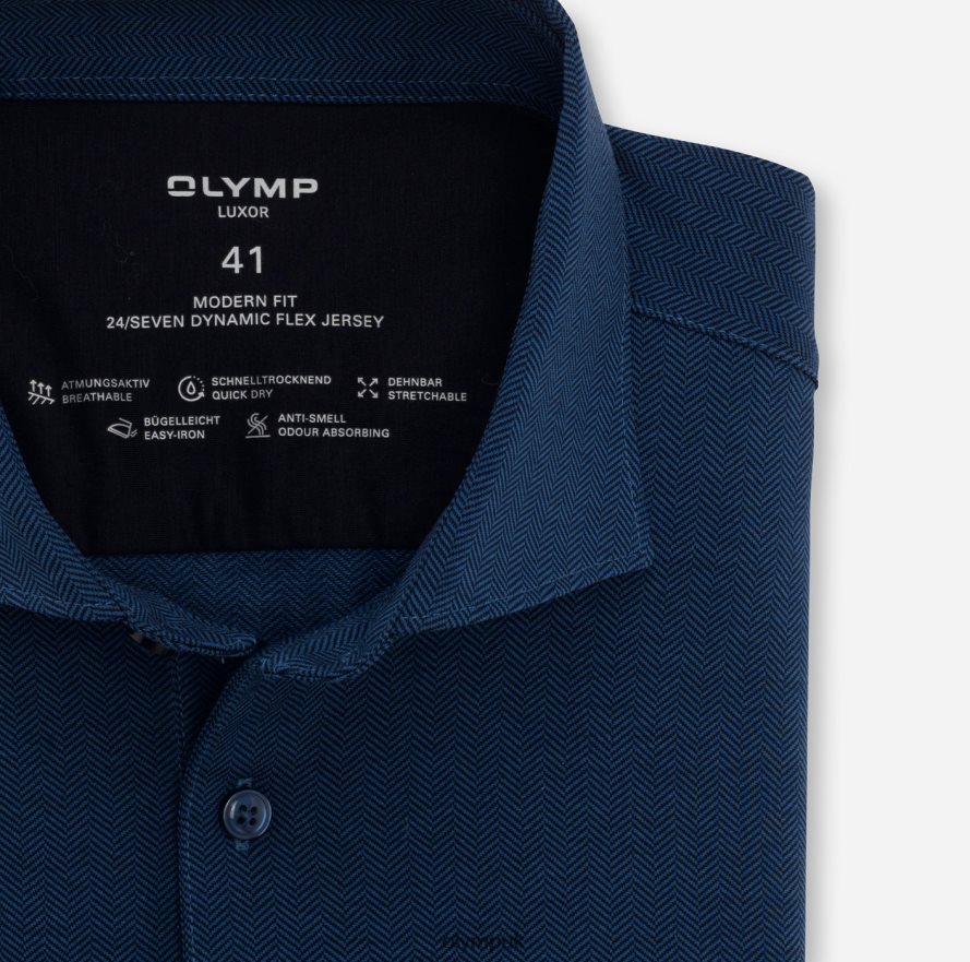Clothing OLYMP Luxor 24/Seven Modern Fit, Business Shirt, Kent, Smoke Blue NZ22L1338