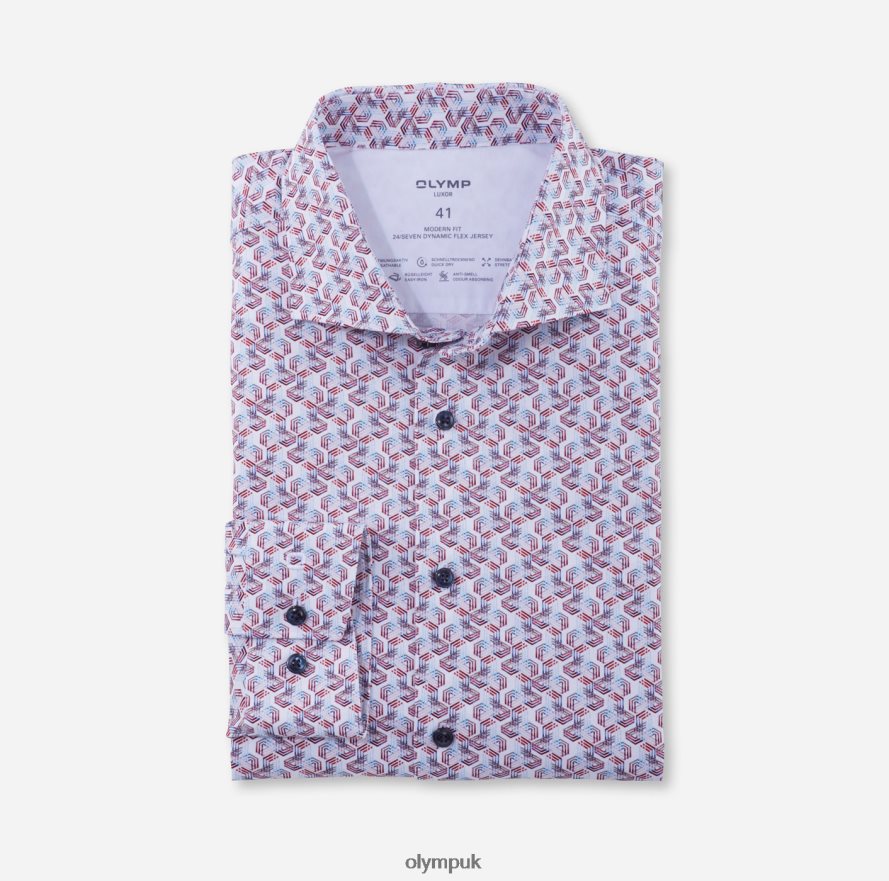 Clothing OLYMP Luxor 24/Seven Modern Fit, Business Shirt, Kent, White NZ22L1079