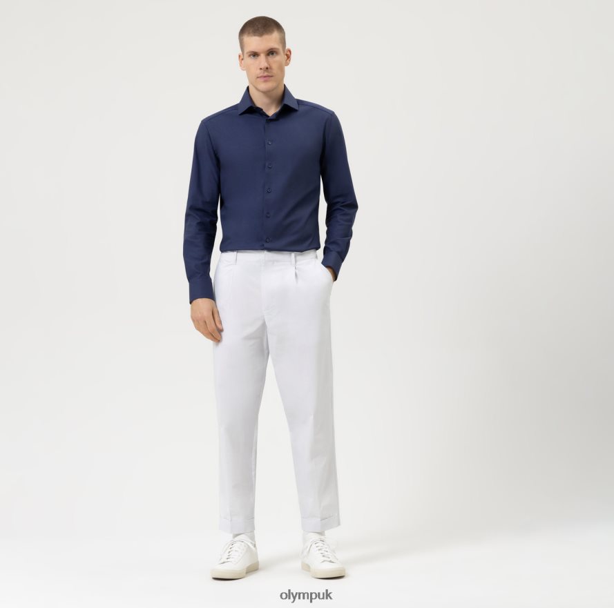 Clothing OLYMP Luxor 24/Seven Modern Fit, Business Shirt, Long Sleeve Extra Long, Global Kent, Marine NZ22L1413