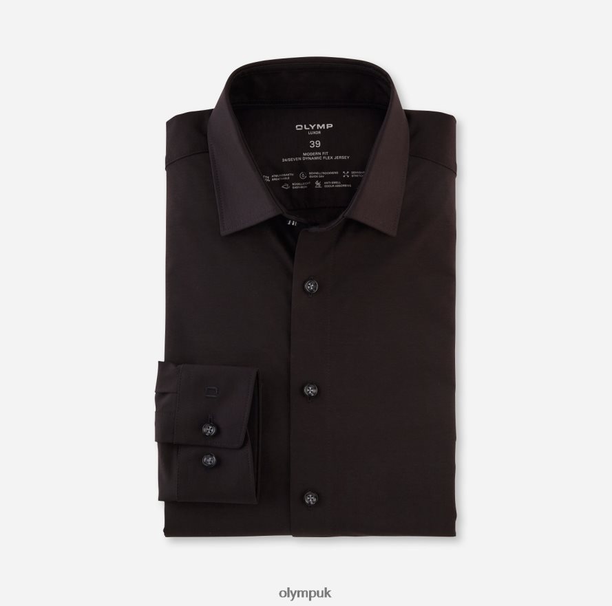 Clothing OLYMP Luxor 24/Seven Modern Fit, Business Shirt, Long Sleeve Extra Long, New Kent, Black NZ22L1426