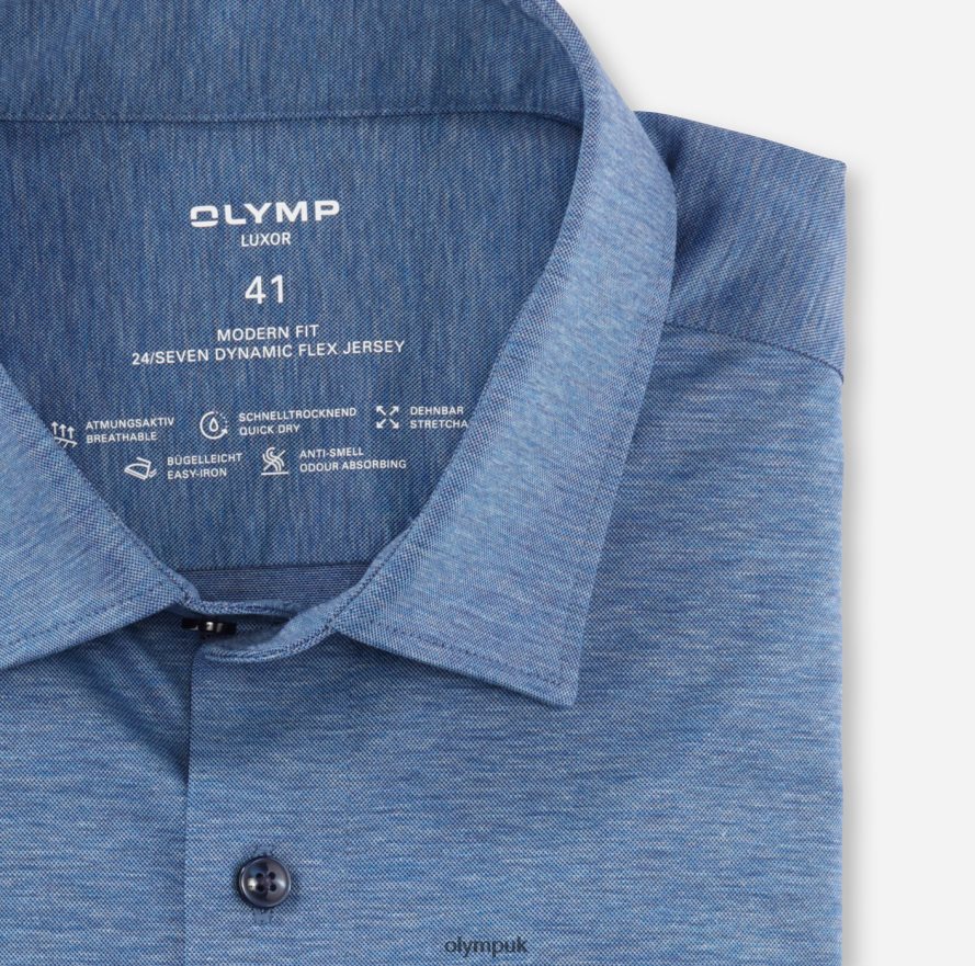 Clothing OLYMP Luxor 24/Seven Modern Fit, Business Shirt, Long Sleeve Extra Long, New Kent, Bleu NZ22L1403