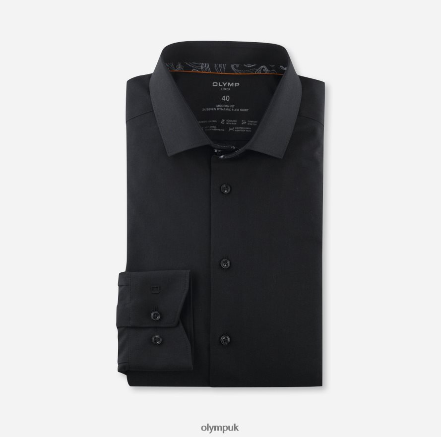 Clothing OLYMP Luxor 24/Seven Modern Fit, Business Shirt, Modern Kent, Black NZ22L1329