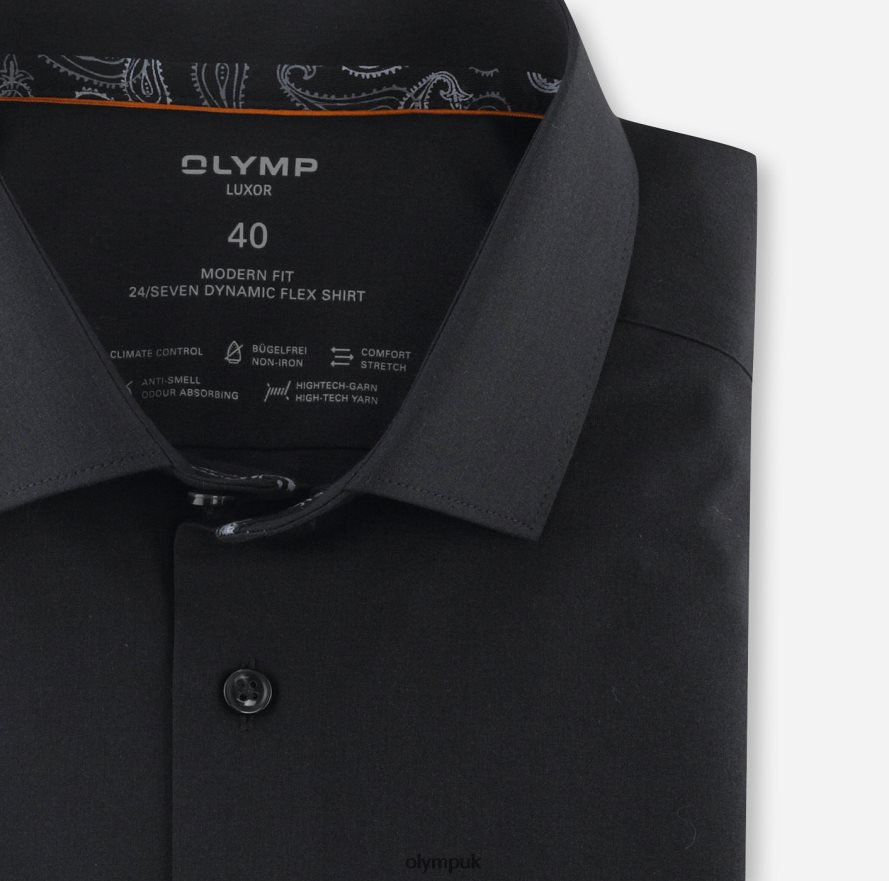 Clothing OLYMP Luxor 24/Seven Modern Fit, Business Shirt, Modern Kent, Black NZ22L1329